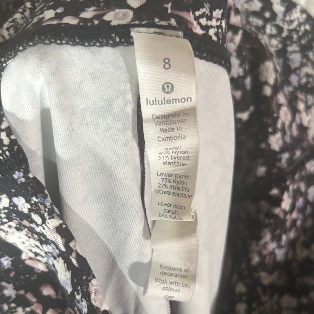 lululemon athletica Black & Pink Floral Leggings - Picture 2 of 10